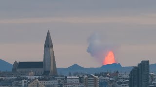 Reykjavik Volcano Geyser Lava 1100 Feet In The Air  Terrific Sound [upl. by Darci]