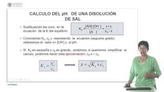 Lección 4 Cálculo del pH de una sal  824  UPV [upl. by Corenda]