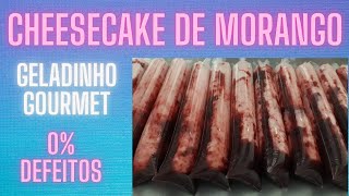 RECEITAS AUTORAIS sabor CHEESECAKE de MORANGO o verdadeiro GELADINHO GOURMET [upl. by Ylicis]