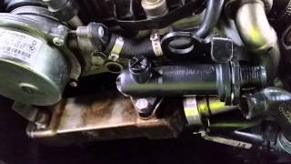 BMW E60 530d  Main Engine and EGR Thermostat change [upl. by Yennek]