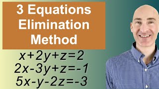 Solving Systems of 3 Equations Elimination [upl. by Enened556]