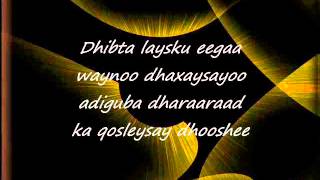 Somali Lyrics Song  Heestii  Dhab Ufiirso  Codadkii  Birimo Iyo Kooshin [upl. by Colman448]