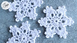 ❄️How to Crochet a Simple and Easy Snowflake [upl. by Caputto]