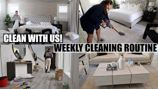 CLEAN WITH US Our Weekly Cleaning Routine MOTIVATION [upl. by Amsirac]