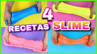 4 RECETAS PARA HACER SLIME  SLIME FÁCIL Y SIN BÓRAX  NatyGloss [upl. by Nibuz710]