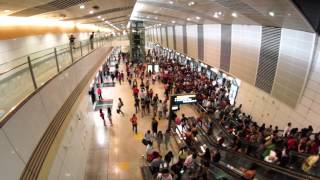 Full HD Singapore MRT at rush hour [upl. by Notniw]