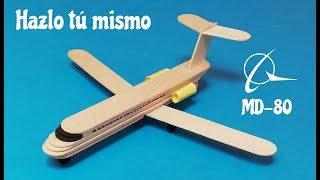 Como hacer un avion de pasajeros con palillos de helado [upl. by Edrea281]