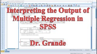 Interpreting Output for Multiple Regression in SPSS [upl. by Suiravat213]