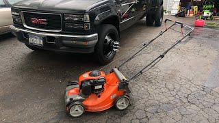 HOW TO Fix Husqvarna AWD LC221A Lawn Mower That Wont Start amp Busted Recoil Housing [upl. by Nniroc685]