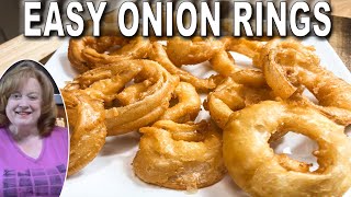 ONE BOWL BATTERED ONION RINGS RECIPE  EASY ONION RING RECIPE [upl. by Keeley]