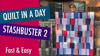 Fast and Easy Beginner Quilt  Quiltinaday Stash Buster Quilt 2  Free Pattern [upl. by Barolet7]