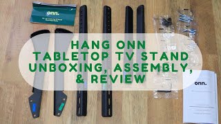 Hang Onn Tabletop TV Stand Unboxing Assembly amp Review [upl. by Clifford]