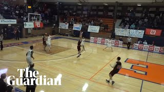 Incredible fullcourt buzzer beater shot wins basketball game [upl. by Anegroeg]