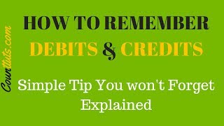 How to easily Remember DEBITS and CREDITS  Simple Tip  Accounting Basics [upl. by Toffey]