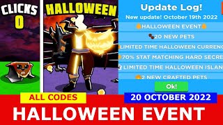 NEW UPDATE HALLOWEEN ALL CODES Clicker Simulator ROBLOX  20 October 2022 [upl. by Zellner]