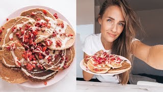 3 Ingredient Healthy Vegan Pancakes Tutorial [upl. by Crescantia]