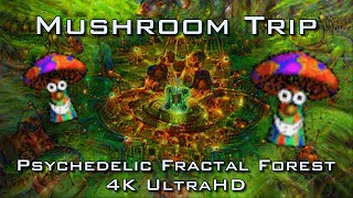 Mushroom Trip  Psychedelic Fractal Forest Visuals 4 DMT LSD Psilocybin  4K UltraHD DeepDream [upl. by Siroval]