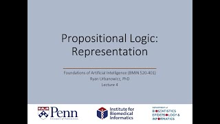 Lecture 4 Propositional Logic  Representation [upl. by Brant]