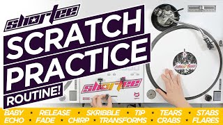 DJ SCRATCH PRACTICE ROUTINE ★ 12 Scratch Techniques  QampA Scratch Drill Improve Your Scratching [upl. by Arakahs]