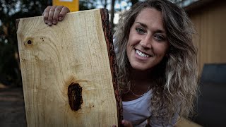 BEAUTIFUL MILLED MAPLE LIVEEDGE CUTTING BOARD DIY VIDEO  Charcuterie Board [upl. by Phillada406]