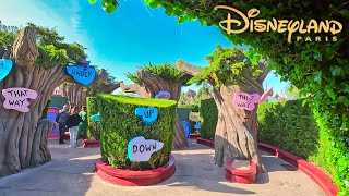 4K Alices Curious Labyrinth  Full Tour  Disneyland Paris [upl. by Egduj]