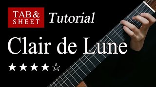 Clair de Lune  Guitar Lesson  TAB [upl. by Nosreffej436]