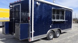 Concession Trailer 85 x 18 Indigo Blue Catering Event Food Trailer [upl. by Dorita178]