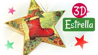 Como hacer ESTRELLAS 3D fácil Manualidades de Navidad [upl. by Thedrick]