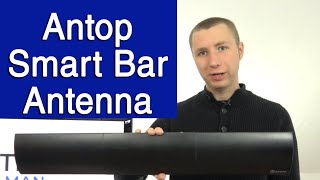 Antop HD Smart Bar Amplified Indoor Antenna quot80 Mile Rangequot Review [upl. by Hackathorn674]