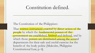 Philippine Constitutional Law Basic Concepts [upl. by Noied381]