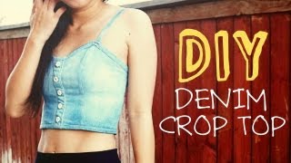 DIY Upcycled Denim Crop Top [upl. by Ait]