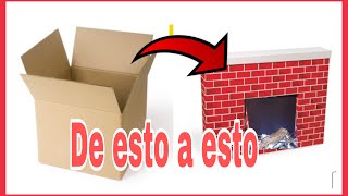 DIYCHIMENEA PARA NAVIDAD FÁCILCARDBOARD FIREPLACE FOR CHRISTMAS [upl. by Tennes729]