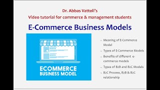 ECommerce Business Models Video tutorial [upl. by Launcelot940]