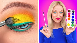 HOW TO SNEAK MAKEUP INTO CLASS  Back To School Beautiful Makeup by 123 GO [upl. by Ylrak]