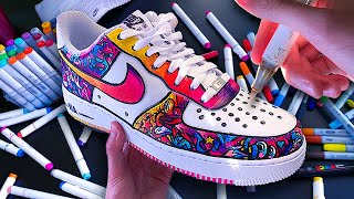 Custom DOODLE Air Force 1s  🖍👟 sAtiSfyiNg [upl. by Proudfoot397]