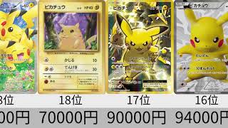 【ポケカ】ピカチュウ高額カードランキング 2021年4月【Pokemon TCG】 [upl. by Hamo]