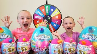 Mystery Wheel Challenge Opening Rainbocorn Sequin Surprise Eggs [upl. by Emmerie]