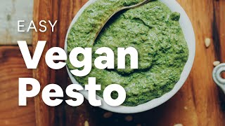 Easy Vegan Pesto 5 minutes  Minimalist Baker Recipes [upl. by Aikemot]