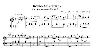 WAMozart Rondo Alla Turca from Piano Sonata No 11 K331 audio  sheet music Thurzó [upl. by Card]