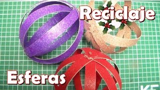 Como hacer esferasbolas Navideñas reciclaje [upl. by Rasia]