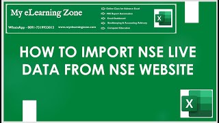 NSE Live Data in Excel II How to Import Live Data in Excel form NSE [upl. by Iormina]