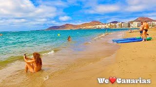 Gran Canaria Las Palmas Las Canteras Beach Life August  We❤️Canarias [upl. by Annerahs]