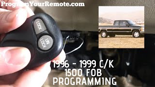 How to program a Chevrolet 1500 ck remote key fob 1996  1999 [upl. by Nort489]