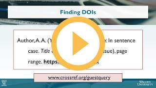 Finding DOIs for Journal Article Reference Entries [upl. by Fleda]