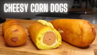 CHEESY CORN DOGS  SAUCISSES EN BATONNETS AU FROMAGE  FOOD IS LOVE [upl. by Buford]