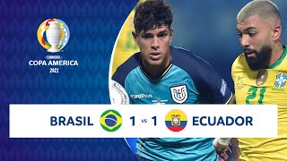 HIGHLIGHTS BRASIL 1  1 ECUADOR  COPA AMÉRICA 2021  270621 [upl. by Heisser]