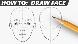 How To Draw Face  Easy Beginner Proportion Tutorial [upl. by Yeldahc686]