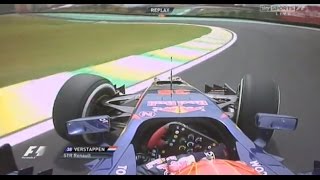 Verstappens drifting skillz  F1 Brazil 2014 HD [upl. by Lenci272]