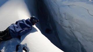 Pitztal early season powder  fall into a glacier crevasse [upl. by Pavyer]