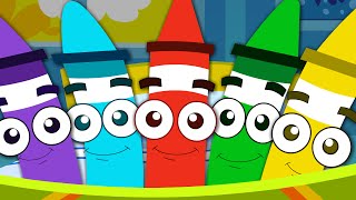 Five Little Crayons  Nursery Rhymes For Babies  Songs For Kids And Childrens [upl. by Nnaeiluj888]